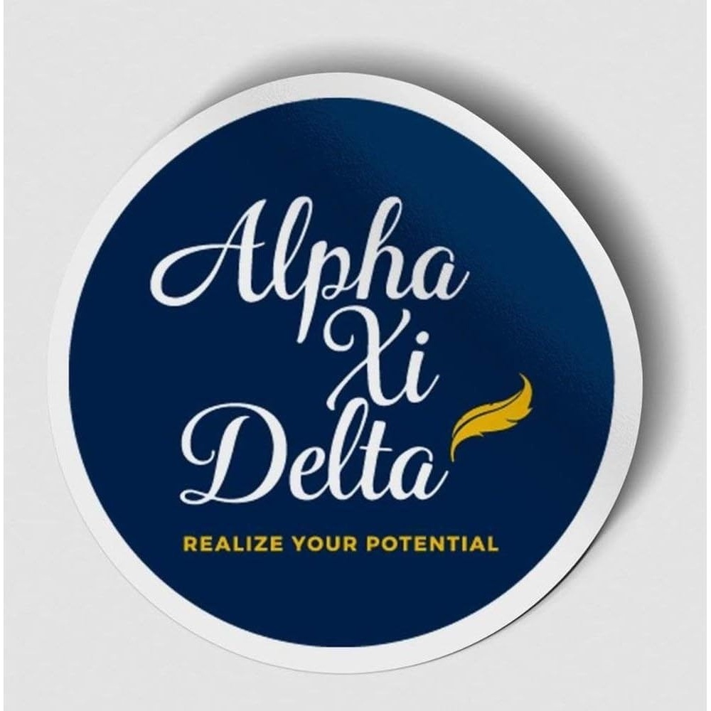 image:imageAlpha Xi Delta Logo Round Decal Navy BlueNavy Blue