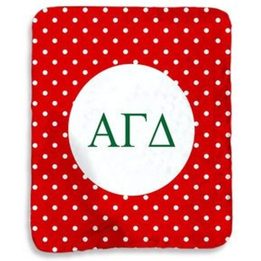 image:imageGreekgear Alpha Gamma Delta Polka Dots Sherpa Lap Blanket
