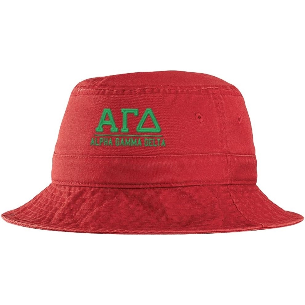image:imageWomens Alpha Gamma Delta Greek Letter Bucket Hat Red
