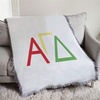 Alpha Gamma Delta Three Color Greek Letters Afghan Blanket Throw