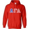 Alpha Gamma Delta Greek Letter American Flag Hoodie(Red)