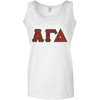 Alpha Gamma Delta Lettered Ladies Tank Top(White)