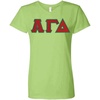 Alpha Gamma Delta Lettered V Neck Tee(Lime Green)