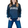 Greekgear Alpha Gamma Delta Letterman Crewneck Sweatshirt(Navy Blue)
