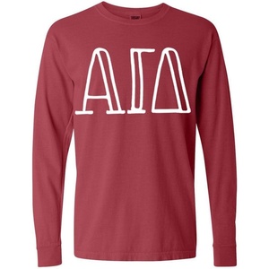 Alpha Gamma Delta Greek Long Sleeve T-Shirt(Paprika)
