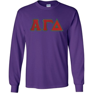 Alpha Gamma Delta Lettered Long Sleeve Tee(Purple)