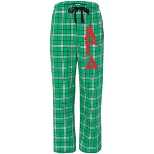 Alpha Gamma Delta Pajamas Flannel Plaid Pant(Kelly Green)