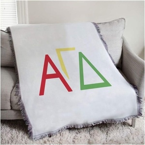 Alpha Gamma Delta Three Color Greek Letters Afghan Blanket Throw