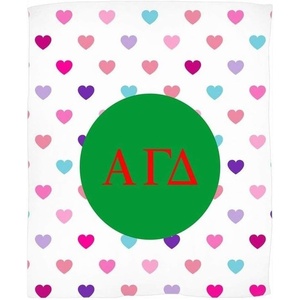 Greekgear Alpha Gamma Delta Hearts Fleece Blanket