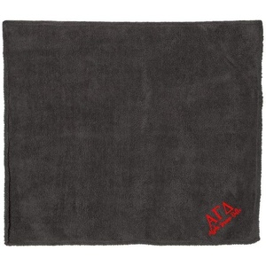Greekgear Alpha Gamma Delta Sherpa Blanket Charcoal w/Red Thread Color