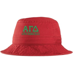 Women’s Alpha Gamma Delta Greek Letter Bucket Hat Red