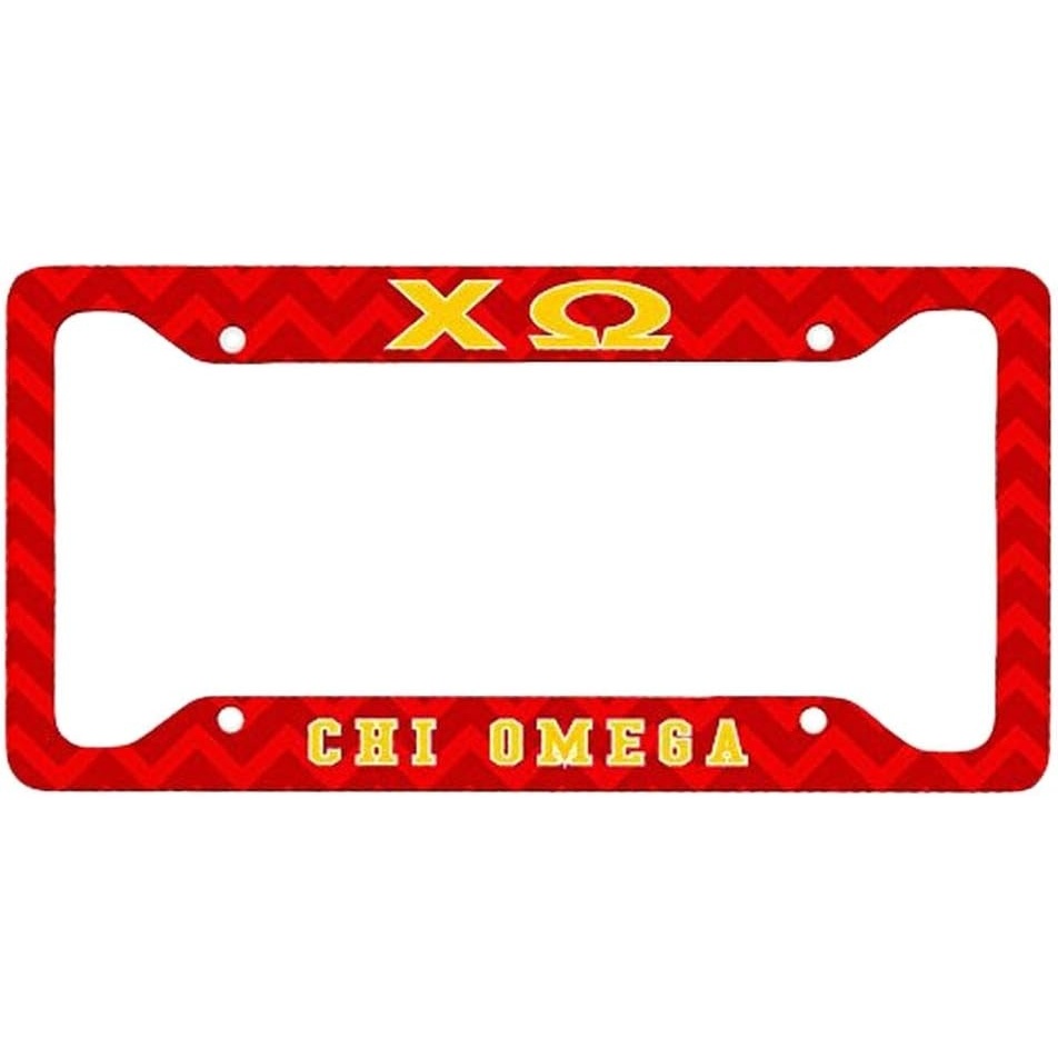 image:imageChi Omega Chi O Custom License Plate Frame Red