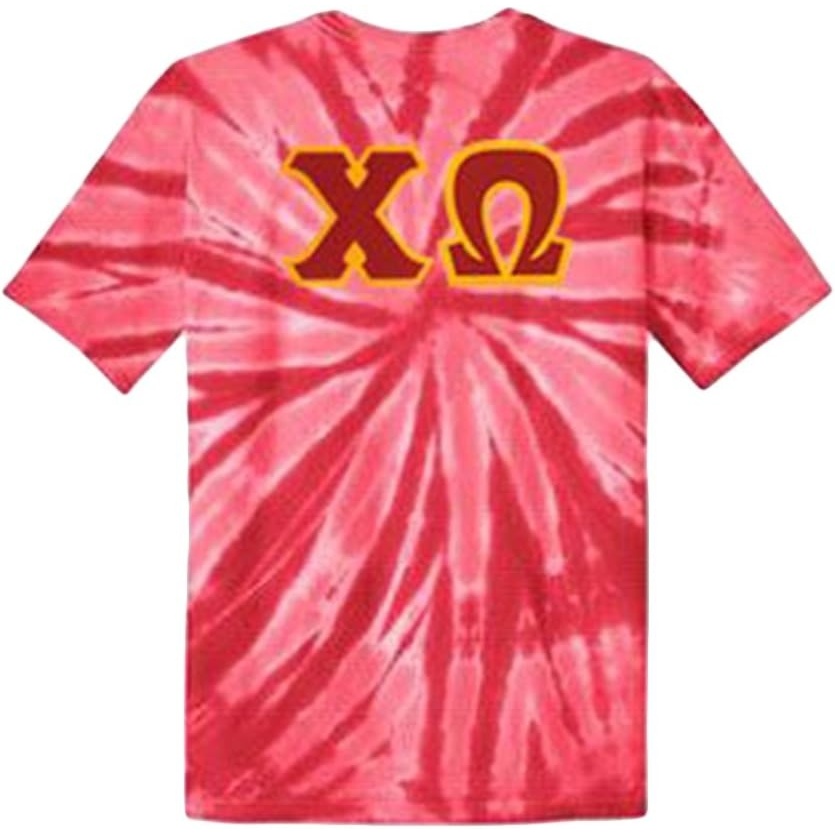 image:imageChi Omega Chi O Lettered TieDye TShirtsRed