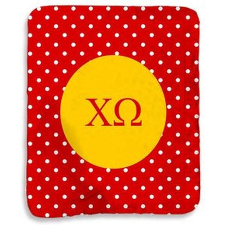 image:imageChi Omega Chi O Polka Dots Sherpa Lap Blanket