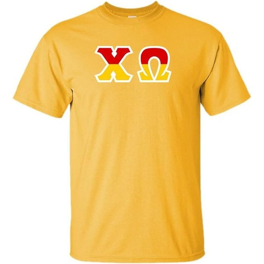 image:imageChi Omega Chi O Two Tone Greek Lettered TShirtGold