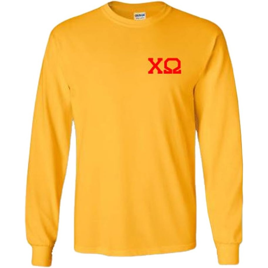 image:imageChi Omega World Famous Crest Long Sleeve TShirtGold