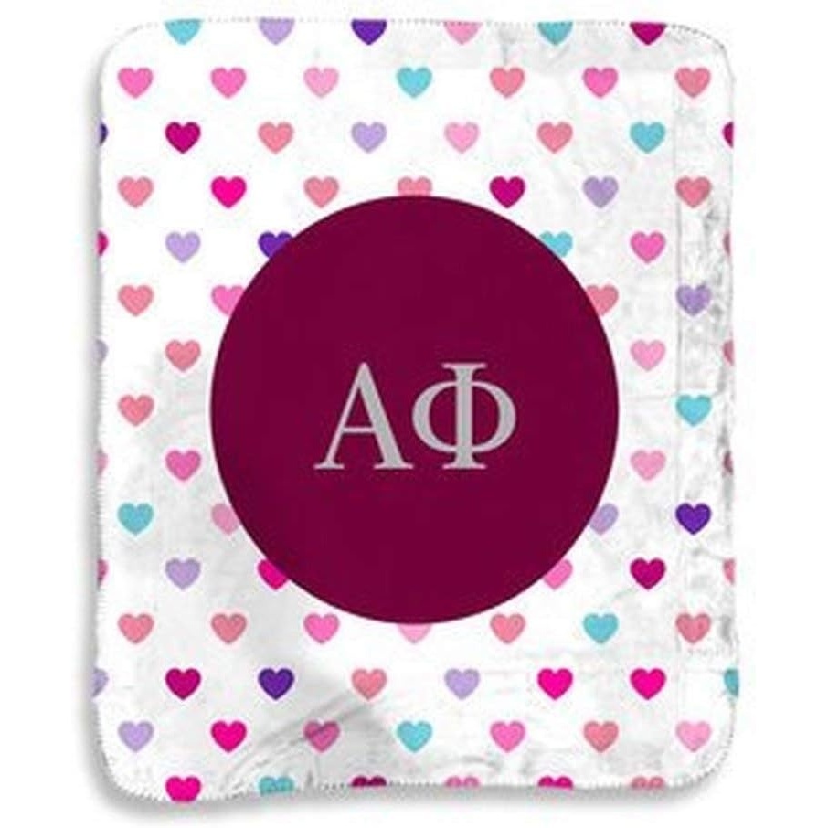 image:imageGreekgear Alpha Phi Hearts Sherpa Lap Blanket