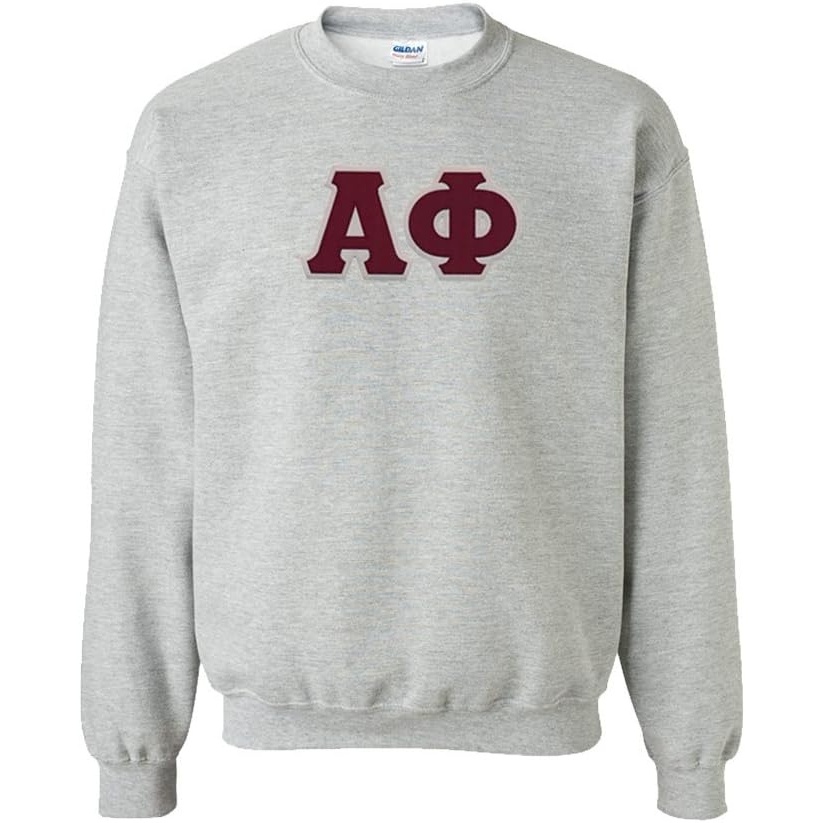 image:imageGreekgear Alpha Phi Lettered Crewneck Large Sports Grey