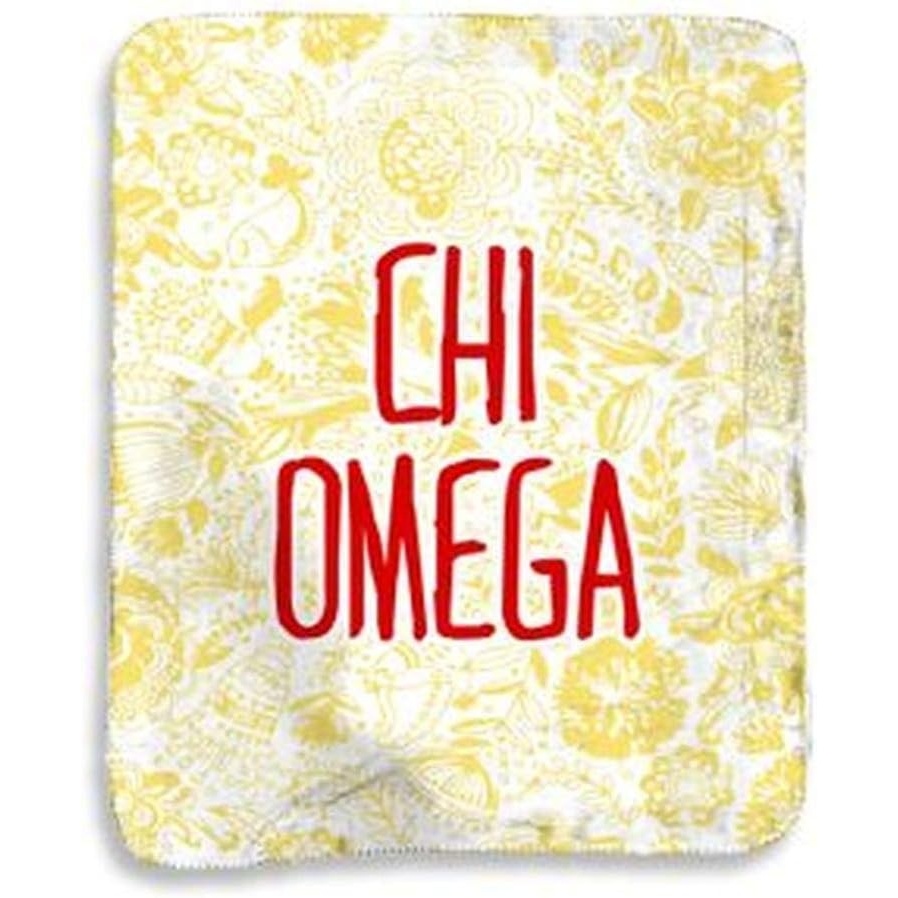 image:imageGreekgear Chi Omega Chi O Floral Sherpa Lap Blanket