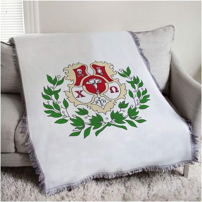 image:imageGreekgear Chi Omega Chi O Full Color Crest Afghan Blanket Throw