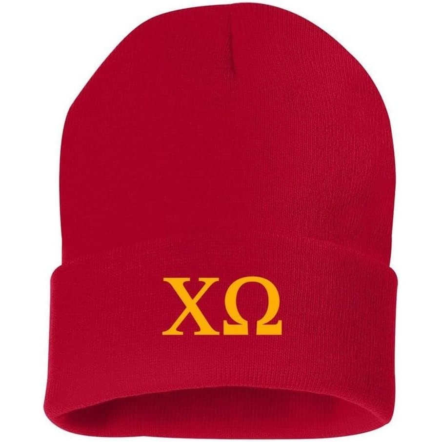 image:imageGreekgear Chi Omega Chi O Greek Letter Knit Cap Red
