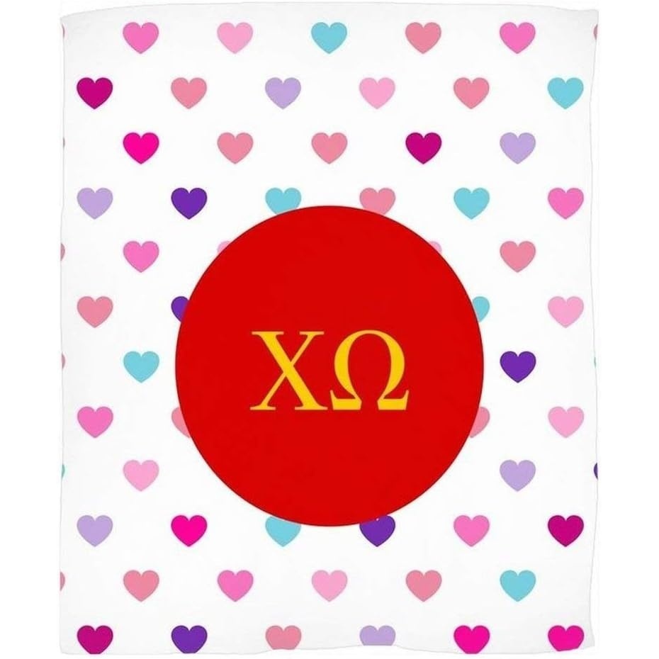 image:imageGreekgear Chi Omega Chi O Hearts Fleece Blanket