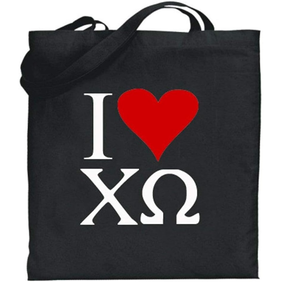 image:imageGreekgear Chi Omega Chi O I Love Tote BagsBlack