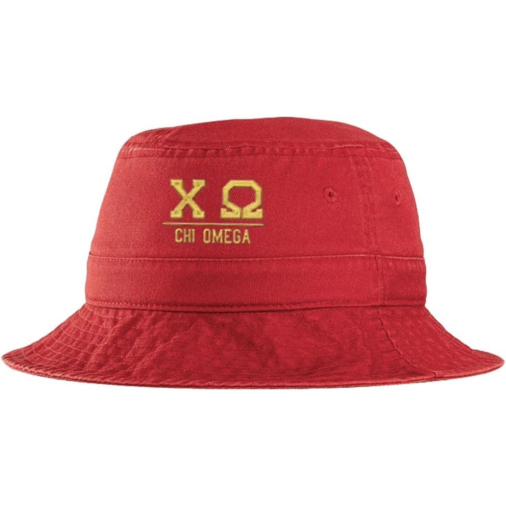 image:imageWomens Chi Omega Greek Letter Bucket Hat Red