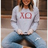 Chi Omega Chi O University Crewneck Sweatshirt(Light Grey)