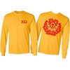 Chi Omega World Famous Crest Long Sleeve T-Shirt(Gold)