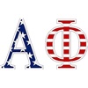 Alpha Phi American Flag Greek Letter Sticker – 2.5″ Tall