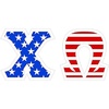 Chi Omega Chi O American Flag Greek Letter Sticker