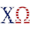 Chi Omega Chi O American Flag Greek Letter Sticker-2.5″ Tall