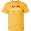 Chi Omega Chi O Two Tone Greek Lettered T-Shirt(Gold)