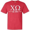 Chi Omega Custom Greek Lettered Short Sleeve T-Shirt(Red)