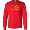 Chi Omega Lettered Long Sleeve Tee(Red)