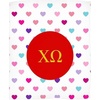 Greekgear Chi Omega Chi O Hearts Fleece Blanket