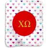 Greekgear Chi Omega Chi O Hearts Sherpa Lap Blanket