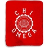Greekgear Chi Omega Chi O Seal Sherpa Lap Blanket Red