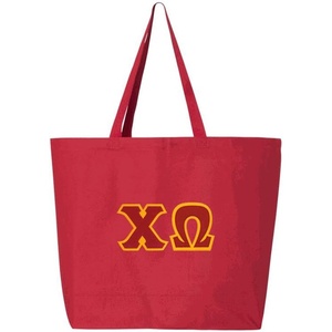 Chi Omega Chi O Jumbo Canvas Tote