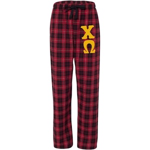 Chi Omega Chi O Pajamas Flannel Plaid Pant(Navy/Red)
