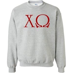 Chi Omega Chi O University Crewneck Sweatshirt(Light Grey)