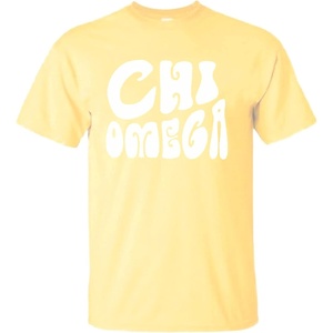 Chi Omega Sorority Shag T-Shirt(Maize)