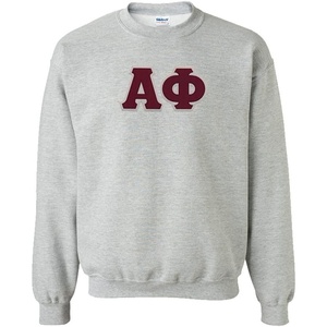 Greekgear Alpha Phi Lettered Crewneck Large Sports Grey