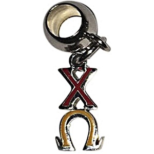 Greekgear Chi Omega Chi O Color-Filled Stainless Lavaliere Necklace