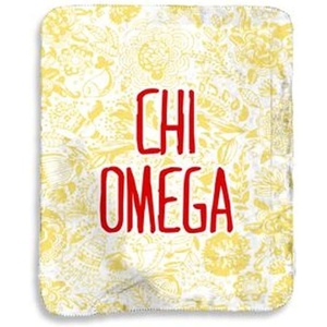 Greekgear Chi Omega Chi O Floral Sherpa Lap Blanket