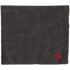 Greekgear Chi Omega Chi O Sherpa Blanket Charcoal w/Red Thread Color