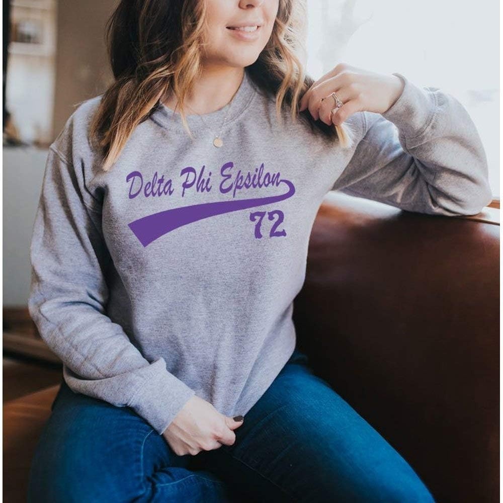 image:imageDelta Phi Epsilon DPHIE Tail SweatshirtsLight Grey