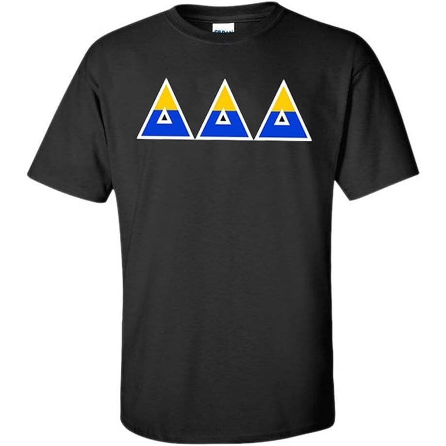 image:imageDelta Delta Delta Two Tone Greek Lettered TShirtBlack