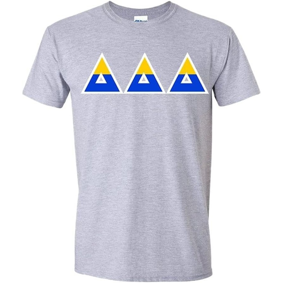 image:imageDelta Delta Delta Two Tone Greek Lettered TShirtSports Grey